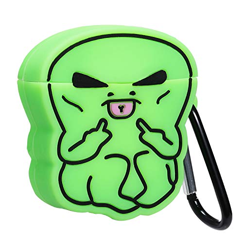 Product Cover Mulafnxal Compatible with Airpods 1&2 Case,Silicone 3D Cute Fun Cartoon Funny Character Airpod Cover,Kawaii Fashion Cool Chic Design Skin,Shockproof Cases for Teens Girls Boys Air pods(Green Alien)
