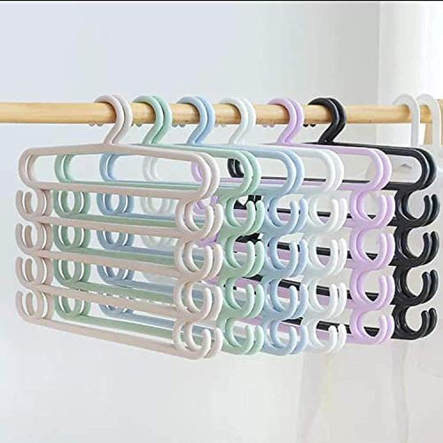 Product Cover Cutezy Multifunctional 5 Layers Clothes Storage Organiser Hanger for Wardrobe, Shirts, Ties, Pants Space Saving Hanger, Cupboard (Pack of 6)
