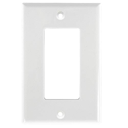 Product Cover Power Gear, White, Single Rocker Toggle Switch Oversized Wall Plate Cover, 1 Gang, Unbreakable Faceplate, 3.1