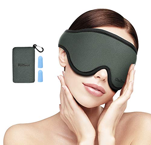 Product Cover Sleep Eye Mask for Women Men, GoZheec Light Blocking Sleeping Mask with Ear Plug Travel Pouch, Soft and Comfy Blindfold for Travel/Sleeping/Shift Work