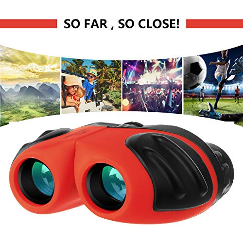 Product Cover Gifts for 3-11 Year Old Girls, Compact Binocular for Kids Outdoor Toys for 4-8 Year Old Girls Birthday Gifts for Girls Age 5-10 red 8x21