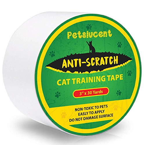 Product Cover Petslucent Cat Scratch Deterrent Sticky Paws Tape, Cat Furniture Protector Training Tape Anti Scratching, Double Sided Guards for Carpet, Sofa, Couch, Door, Better Than Repellent Spray, 3''x 30 Yards