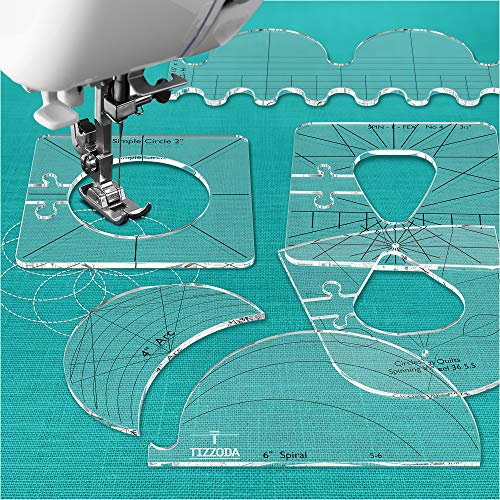 Product Cover Sewing Tools New Ruler Sewing Tools New Ruler Template Sampler Set for Domestic Sewing Machine - Quilting Tool Template Tool for Quilting - Quilting Rulers and Templates Thickness 1/4
