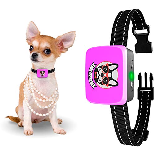Product Cover Small Dog Bark Collar Rechargeable - Anti Barking Collar For Small Dogs - Smallest Most Humane Stop Barking Collar - Dog Training No Shock Bark Collar Waterproof - Safe Pet Bark Control Device