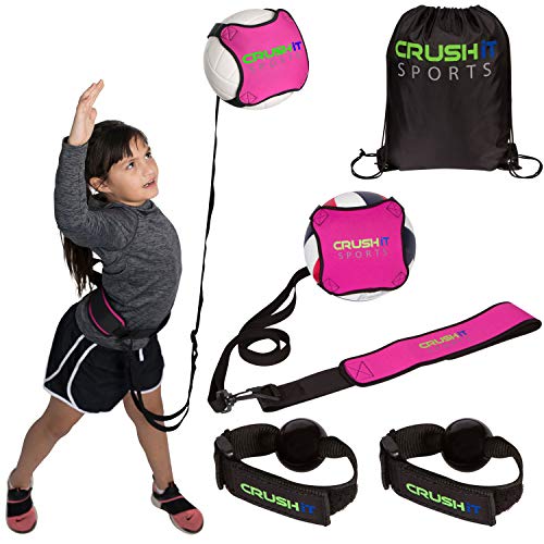 Product Cover Crush it Sports Volleyball Training Equipment Aid - Practice Your Serving, Spiking, Setting and Arm Swing,  Serve and Spike Like a Pro with this Solo Trainer, Perfect for Beginners