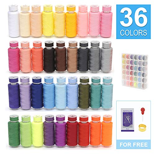 Product Cover KEIMIX 72Pcs Prewound Bobbins with Case & Sewing Threads Kits, 36 Colors Polyester 300 Yards Per Spools for Hand & Machine Sewing