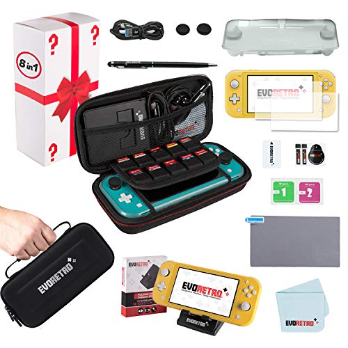 Product Cover Complete Starter Kit for Nintendo Switch Lite with Tempered Glass Screen Protector, Travel Case, Foldable Stand, and more