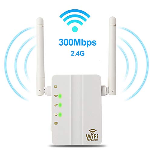 Product Cover WiFi Range Extender - 300Mbps WiFi Extender Repeater/Access Point/Router Dual Band 2.4GHz Wireless Signal Booster & Gigabit Ethernet Port WiFi Range Amplifier 2 External Antennas Internet Extender