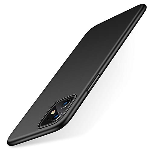 Product Cover TORRAS Slim Fit iPhone 11 Case, Hard Plastic PC Ultra-Thin Phone Cover Case with Matte Finish Coating Grip Compatible with iPhone 11 (6.1 Inch), Space Black