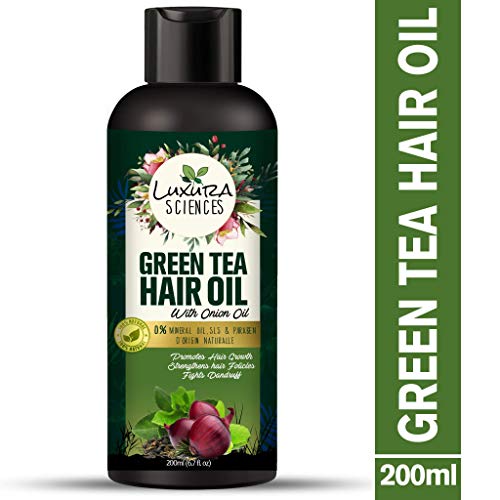 Product Cover Luxura Sciences Green Tea Hair Oil with Onion Oil 200ml for Hair Improvement.