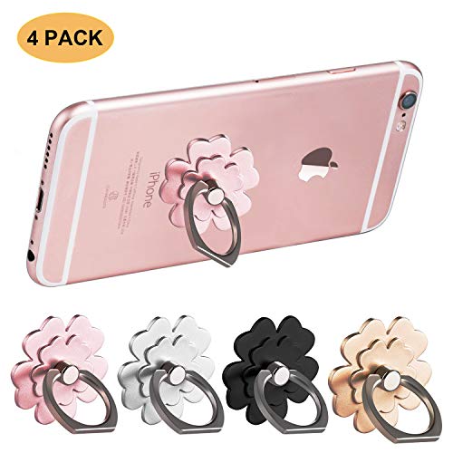 Product Cover Phone Ring Stand Finger Holder Grip Rings 360° Rotation Cell Phone Kickstand Compatible with Samsung Galaxy iPhone LG HTC Google Nexus Tablet Smartphone (4 Pack Flower)