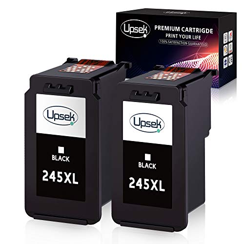 Product Cover Upsek Remanufactured Ink Cartridge Replacement for Canon PG-245XL 245 245XL, 2 Black, Use for Canon PIXMA MX492 MG2520 MG2920 MG2922 MG2924 MG2420 MG2522 MG2525 MG3020 MG2555 MX490 Printer