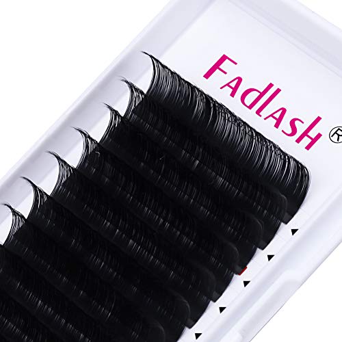 Product Cover FADLASH Eyelash Extensions Lashes D Curl Lash Extensions Mixed Tray 15-20mm Length 0.07 Silk Classic Eyelash Extensions Supplies (0.07mm-D, 15~20mm Mix)