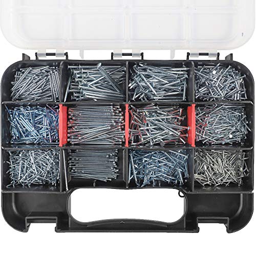Product Cover HongWay 1500pcs Hardware Nail Assortment Kit, Galvanized Nails, 12 Size Wire and Brad Nails Assortment