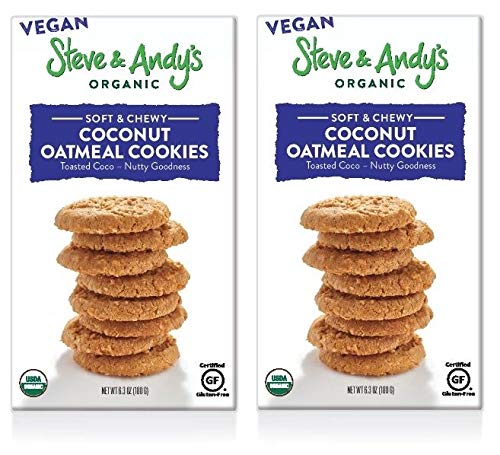 Product Cover Steve & Andy's Organic and Gluten Free Cookies (Vegan Oatmeal Coconut, 2 Boxes)