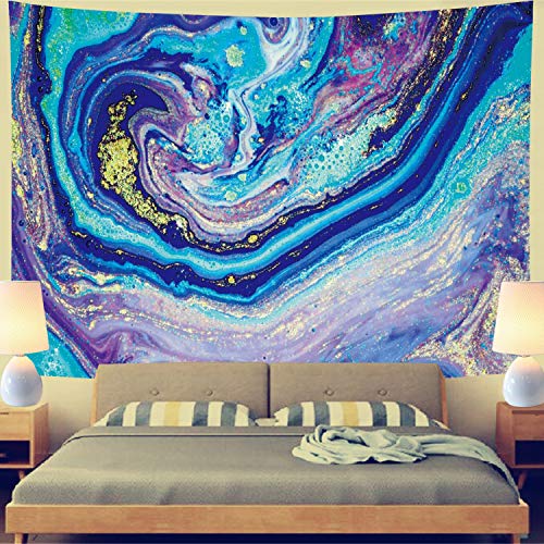 Product Cover Leofanger Marble Tapestry Psychedelic Art Gold Tapestry Natural Luxury Gouache Tapestry Ocean Flow Landscape Tapestry Wall Hanging for Room Decor(H59.1×W78.7 inches