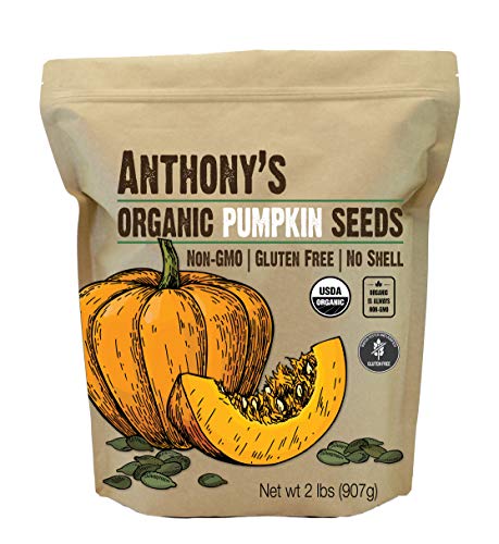 Product Cover Anthony's Organic Pumpkin Seeds, 2lbs, Gluten Free, Non GMO, No Shell, Unsalted, Keto Friendly