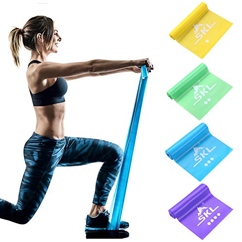 Product Cover SKL Resistance Bands Set of 4 Exercise Band Non Latex Long Elastic Band for Upper & Lower Body & Core Exercise, Strength Training, Physical Therapy, Yoga, Pilates, Rehab, Stretching