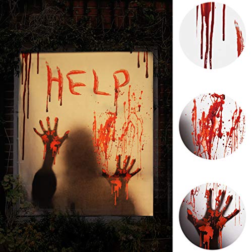 Product Cover ALUCKY Halloween Window Cover, Halloween Window Clings Zombie Hands Decoration Cover for Haunted House, 39 x 29''