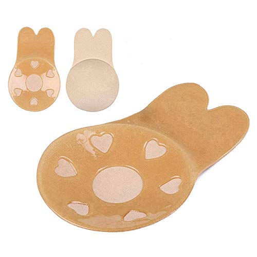 Product Cover Adhesive Lift Bra Pads 2 Pairs, Invisible Backless Nipplecovers, Push Up Bra Beige