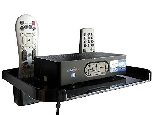 Product Cover SVM Products Premium Quality Unbreakable Set Top Box Stand with Remote Holder | Black | Pack of 1