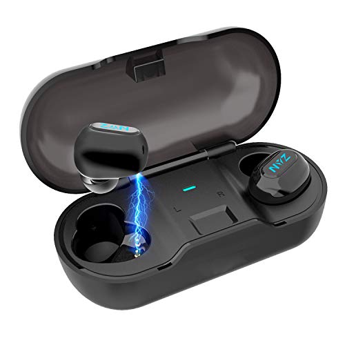 Product Cover Wireless Earbuds, NYZ True Wireless Bluetooth 5.0 Earbuds Headphones in-Ear HiFi Stereo Sound Wireless Earphones with Sweatproof Volume Control Charging Case for iPhone & Android