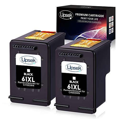 Product Cover Upsek Remanufactured Ink Cartridge Replacement for HP 61 61XL, 2 Black, Use for HP Envy 4500 5530 5534 5535, Officejet 2620 4630 4635 Deskjet 1000 1010 1510 1512 2540 3050 3510 3050A Printer