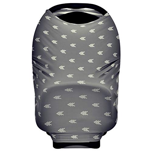 Product Cover Stockyfy Baby Car Seat Cover Nursing Cover Breastfeeding Scarf Infant Stroller Cover, Carseat Canopy for Baby Girl and Baby Boy - Gray