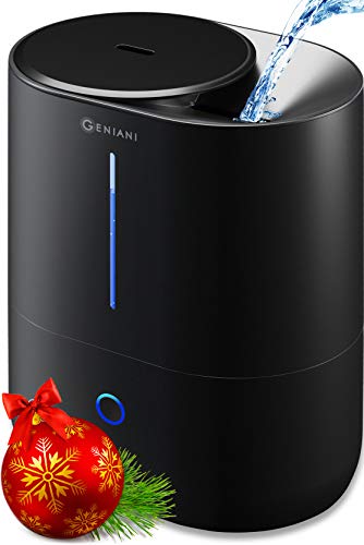Product Cover GENIANI Top Fill Cool Mist Humidifiers for Bedroom & Essential Oil Diffuser - Smart Aroma Ultrasonic Humidifier for Home, Baby, Large Room with Auto Shut Off, 4L Easy to Clean Water Tank (Black)
