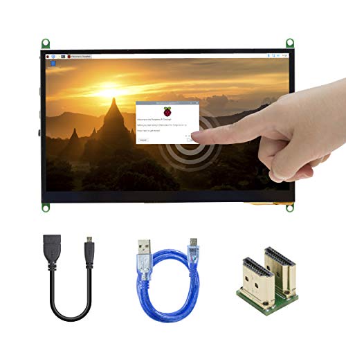 Product Cover UCTRONICS 7 Inch IPS Touch Screen for Raspberry Pi 4, 1024×600 Capacitive HDMI LCD Touchscreen Monitor Portable Display for Raspberry Pi 4 B, 3 B+, Windows 10 8 7 (Free Driver)