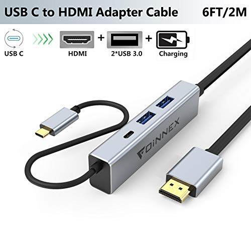 Product Cover USB C HDMI Cable,Charging Power PD,USB 3.0.Dex Station/Pad for Samsung Dex Galaxy S10,S9,S8 Plus,Note 10/9/8,MacBook Pro 2018,Nintendo Switch,Surface Go/Pro 7.Type C to TV/Monitor Adapter/Hub Cord 4K