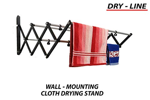 Product Cover DRY LINE Wall Mounting Cloth Drying Stand (12x36 inch) 3 Feet, Foldable