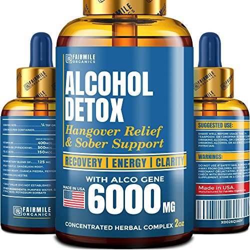 Product Cover Advanced Liver Detox & Hangover Cure with AlcoGene 6000MG - Great Hangover Prevention - Made in USA - Liver Cleanse & Alcohol Detox - Liquid Formula with Better Absorption Than Hangover Pills