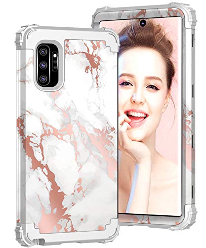 Product Cover ZHK Galaxy Note 10 Plus Case, Marble 3 Layer Heavy Duty Shockproof Case Hard PC Cover+Silicone Rubber Hybrid Sturdy Armor Full-Body Protective Case for Samsung Galaxy Note 10 Plus (2019)-Gray