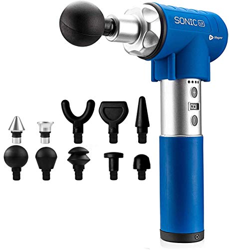 Product Cover Sonic LX Professional Percussion Massage Gun - Powerful Deep Tissue Muscle Massager for Athlete Recovery and Chiropractic Therapy - Super Quiet, 9 Speeds + 10 Attachments for Limitless Usage