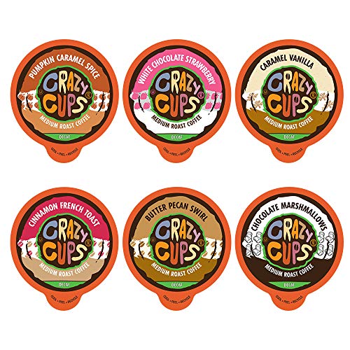 Product Cover Crazy Cups Flavored Hot or Iced Coffee, for the Keurig K Cups Coffee 2.0 Brewers, Decaf Variety Pack, 24 Count