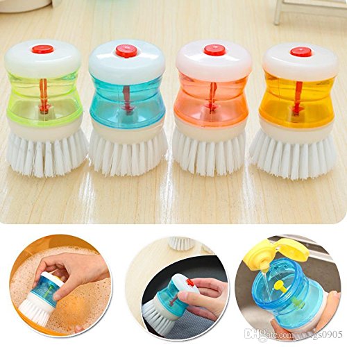 Product Cover Aryshaa 4 Pcs Cleaning Brush with Soap Dispenser for Kitchen, Sink, Dish Washer (Multicolor)