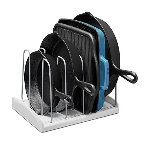 Product Cover YouCopia 50109 StoreMore Cookware Rack Adjustable Pan Organizer, New, White