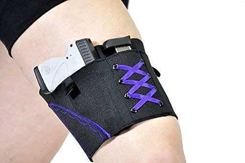 Product Cover DMAIP Thigh Tactical Sexy Woman Garter Case Black Holsters for Weapons PT-22. 22 Caliber TCP. 380 Revolver Bag