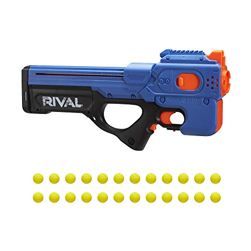 Product Cover NERF Rival Charger MXX-1200 Motorized Blaster -- 12-Round Capacity, 95 FPS Velocity -- Includes 24 Official Rival Rounds -- Team Blue