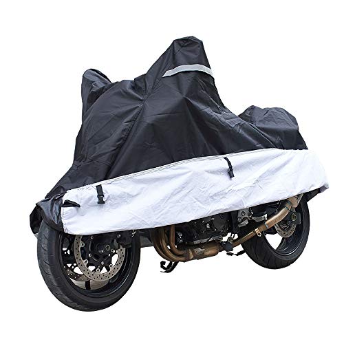 Product Cover KABATEN Motorcycle Cover Medium Waterproof Outdoor & Indoor Durable for Heavy Duty All Season Protector, Fits up to 104inch Motors Harley Davison Motorcycle Accessories.