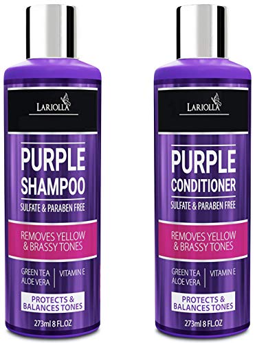 Product Cover (2-PACK) Best Purple Shampoo and Conditioner for Blonde Hair - Blonde Shampoo for Silver & Violet Tones - Instantly Eliminate Brassiness & Yellows - Bleached & Highlighted Hair - Made in USA - 8oz