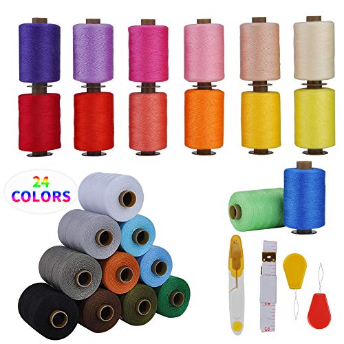 Product Cover Blibly Sewing Thread for Sewing Machine 1000 Yards Per Polyester Sewing Thread Kits for Hand and Sewing Machine 24 Colors
