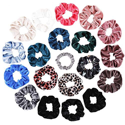 Product Cover 20 Pcs Hair Scrunchies Velvet Elastics Bobbles Hair Bands Scrunchy Hair Ties Ponytail Holder Ropes Scrunchie for Women Girls Hair Accessories Gifts