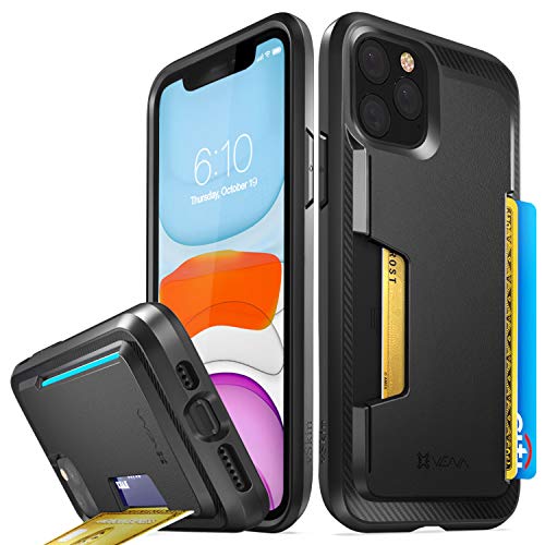 Product Cover Vena iPhone 11 Pro Card Case, vSkin Slim Wallet Case with Credit Card Holder Slot, Designed for iPhone 11 Pro (5.8 inches) - Black