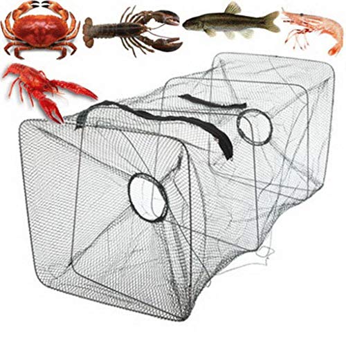 Product Cover Mullue Portable Folded Collapsible Fishing Net with Floating Ring Fish Minnow Crawfish Crab Trap Lobster Shrimp Baits Cast Mesh Trap
