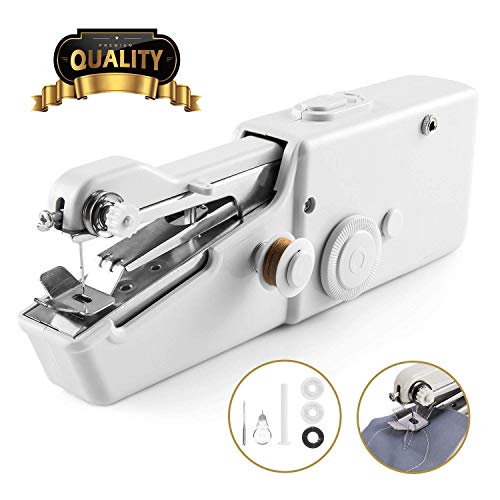 Product Cover Handheld Sewing Machine, Cordless Handheld Electric Sewing Machine, Quick Handy Stitch for Fabric Clothing Kids Cloth Pet Clothes (Battery Not Included)