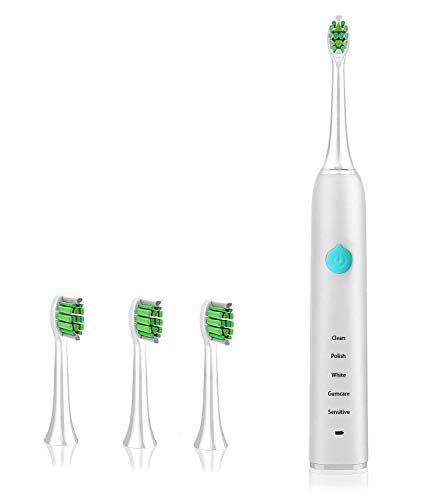 Product Cover Sonic Electric Toothbrush for Kids and Adults, 5 Modes with 2 Min Build in Timer, Ultrasonic Toothbrush with 4 Brush Heads Usb Charging Power Toothbrush, Dentist Recommended