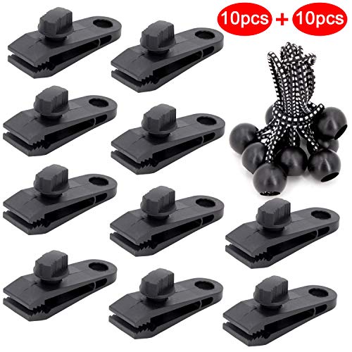 Product Cover Meanhoo Tarp Clips Heavy Duty Lock Grip, 10 Pcs Tarp Fasteners Clips, Tarp Clamps Heavy Duty, Pool Awning Cover Bungee Cord Clip, Shark Tent Clips Tarp Holder, Gust Guard Car Cover Clamps