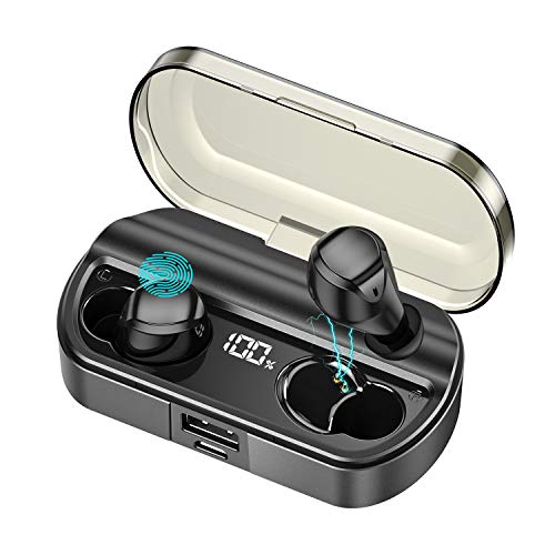 Product Cover AMINY Wireless Earbuds Bluetooth Headphones 80 Hrs Playtime Bluetooth Earphone IPX7 Waterproof Bluetooth 5.0 Stereo Hi-Fi Sound with Charging Case(Black)